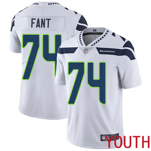 Seattle Seahawks Limited White Youth George Fant Road Jersey NFL Football 74 Vapor Untouchable